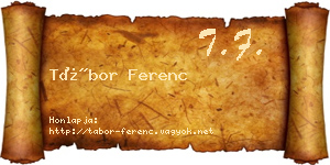Tábor Ferenc névjegykártya