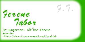 ferenc tabor business card